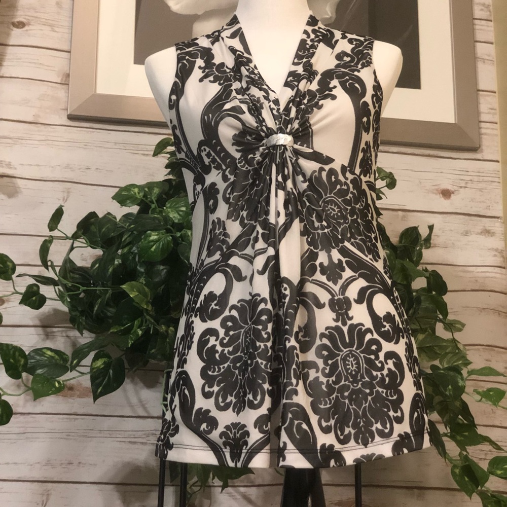 INC Dressy elegant sleeveless blouse top